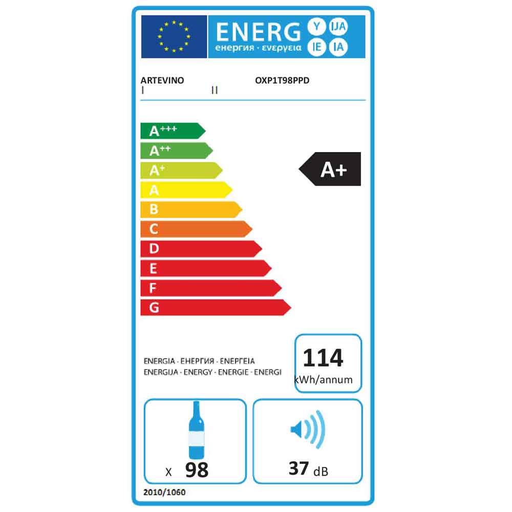 Artevino Oxygen 98 fl. 1 zone Solid dør Trælook FRI FRAGT!