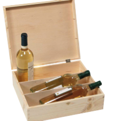 Image of Exclusiv trækasse for 3 flasker vin