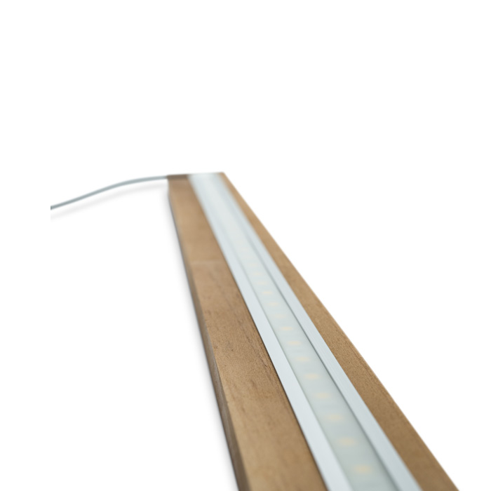 Image of LED Lysliste - 3 moduler på 204 cm, komplet sæt Egetræ