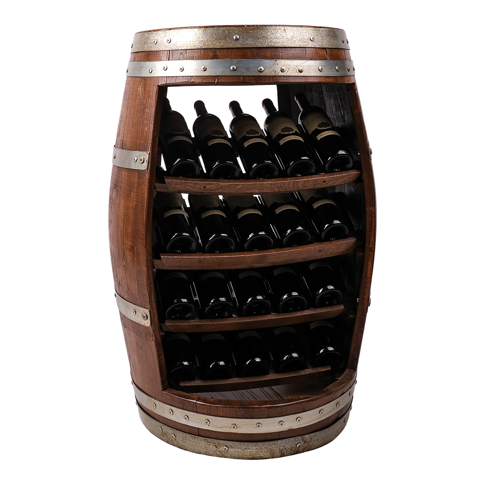 Vinobarto Wine Barrel Bar Display 20 Bottles Wine Furniture   Briganti MCB015 2 