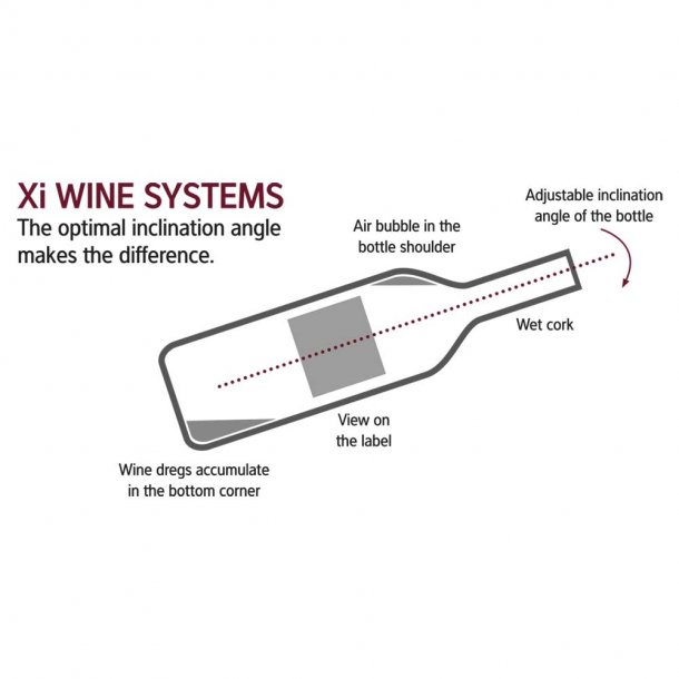 Standard Shelves 52 Bottles Xi Wine, Wine Storage Angle